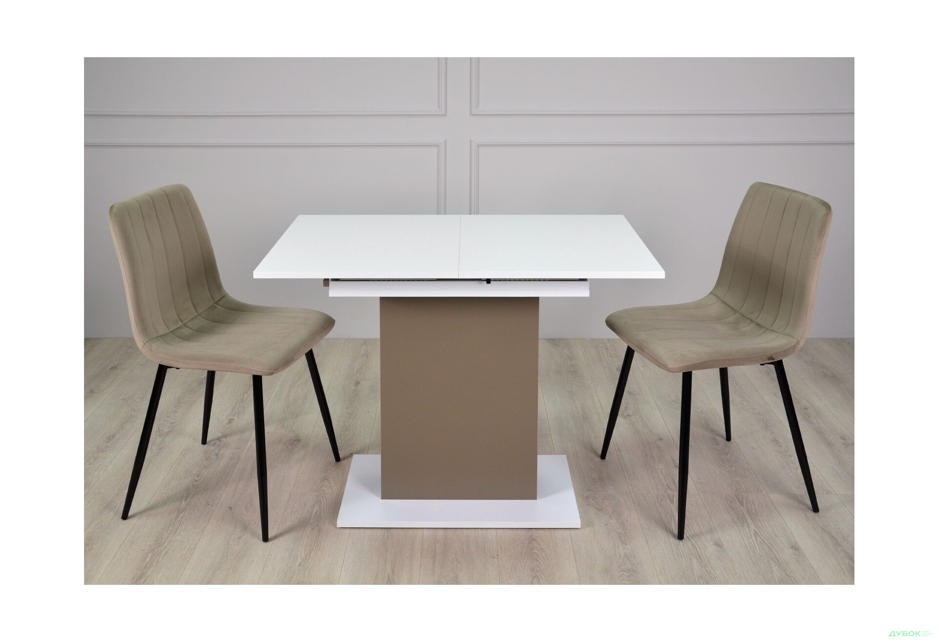 Стіл обідній Intarsio Стоун / Stoun 100x60 см розкладний Біла аляска / Латте - Зображення 5 Зображення 5 - Стіл обідній Intarsio Стоун / Stoun 100x60 см розкладний Біла аляска / Латте