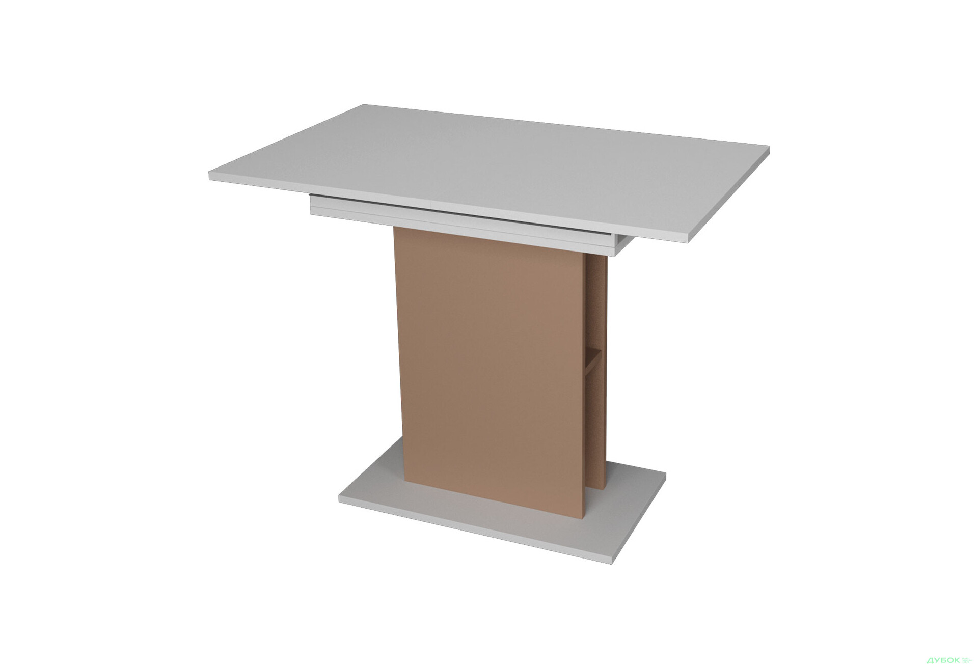 Стіл обідній Intarsio Стоун / Stoun 100x60 см розкладний Біла аляска / Латте - Зображення 1 Зображення 1 - Стіл обідній Intarsio Стоун / Stoun 100x60 см розкладний Біла аляска / Латте