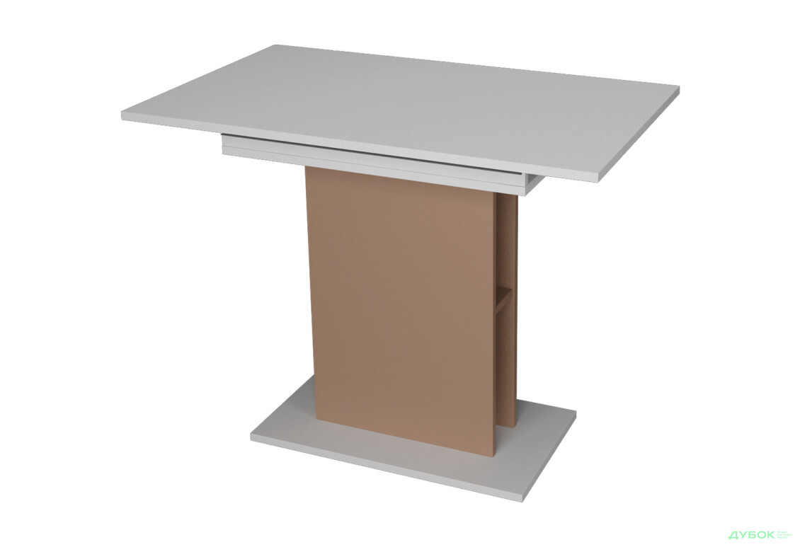 Стіл обідній Intarsio Стоун / Stoun 100x60 см розкладний Біла аляска / Латте - Зображення 1 Зображення 1 - Стіл обідній Intarsio Стоун / Stoun 100x60 см розкладний Біла аляска / Латте