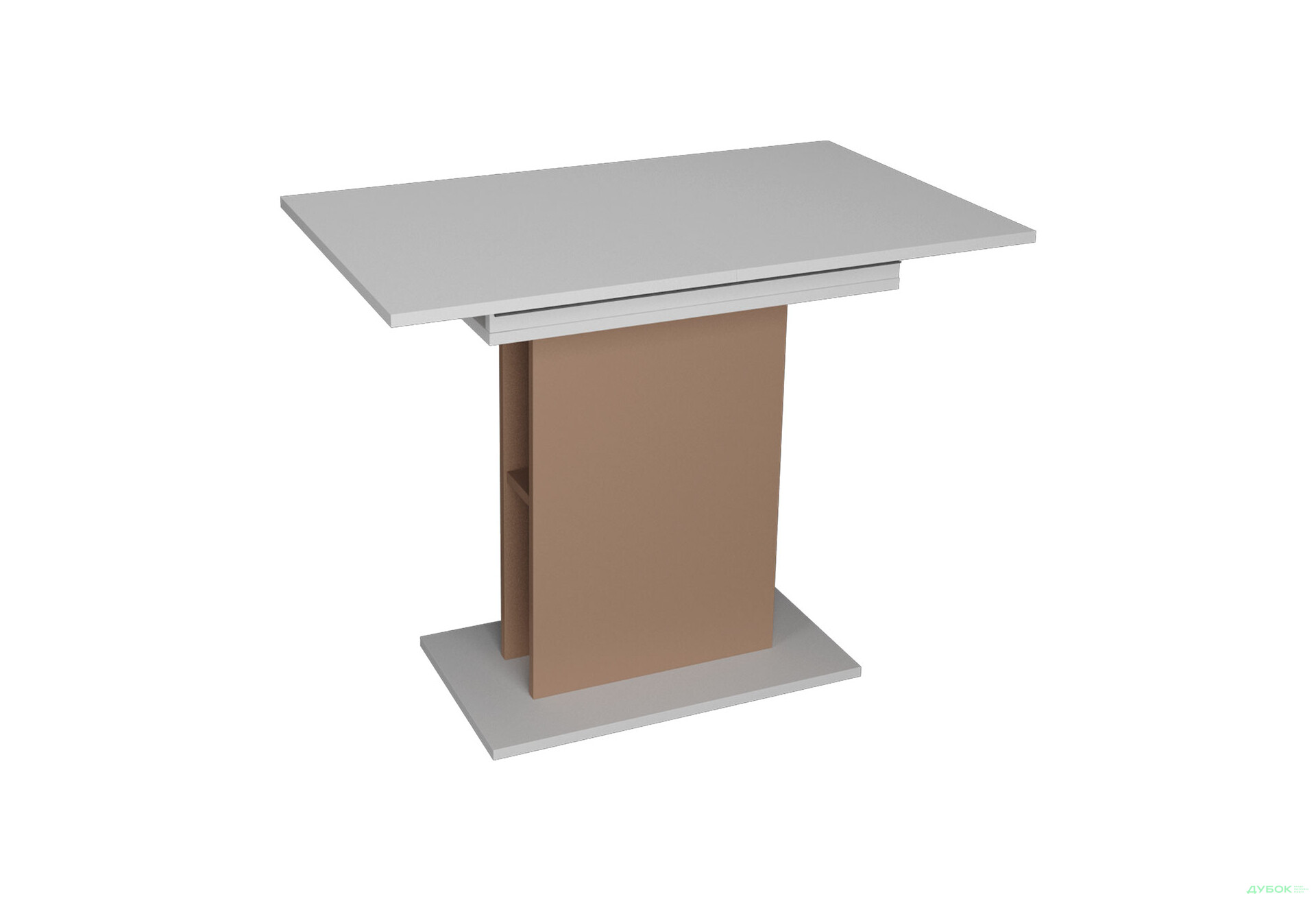 Стіл обідній Intarsio Стоун / Stoun 100x60 см розкладний Біла аляска / Латте - Зображення 3 Зображення 3 - Стіл обідній Intarsio Стоун / Stoun 100x60 см розкладний Біла аляска / Латте