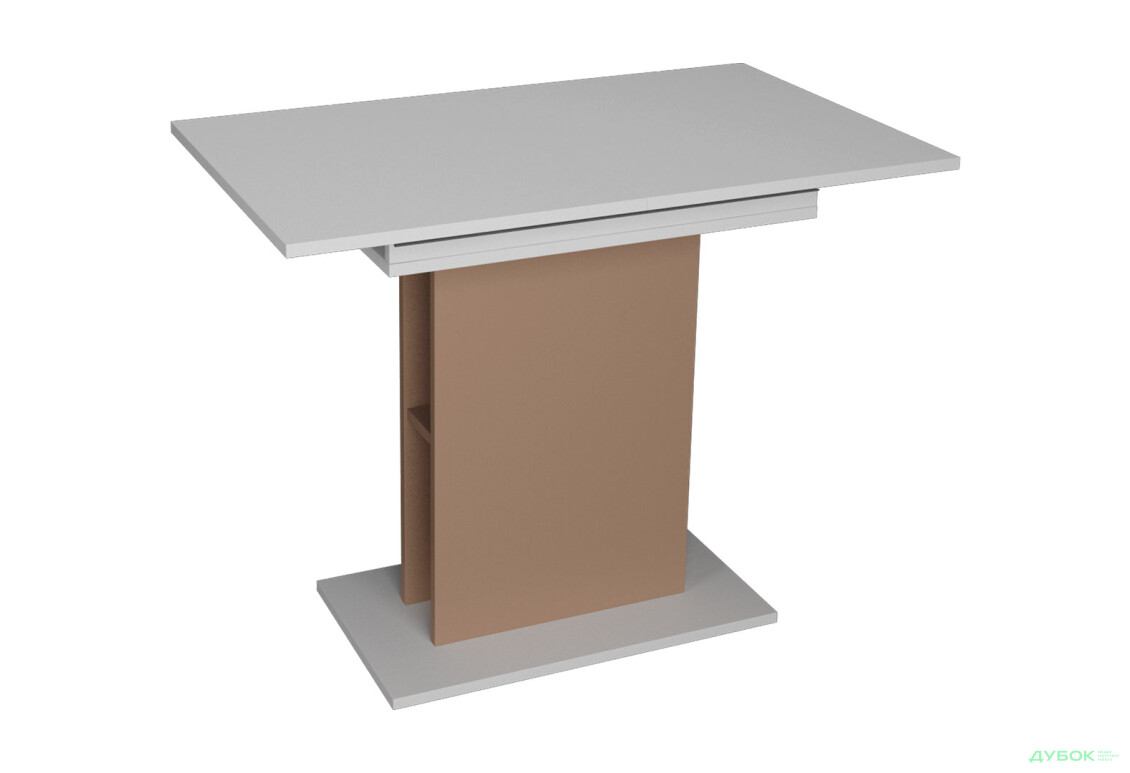 Стіл обідній Intarsio Стоун / Stoun 100x60 см розкладний Біла аляска / Латте - Зображення 3 Зображення 3 - Стіл обідній Intarsio Стоун / Stoun 100x60 см розкладний Біла аляска / Латте