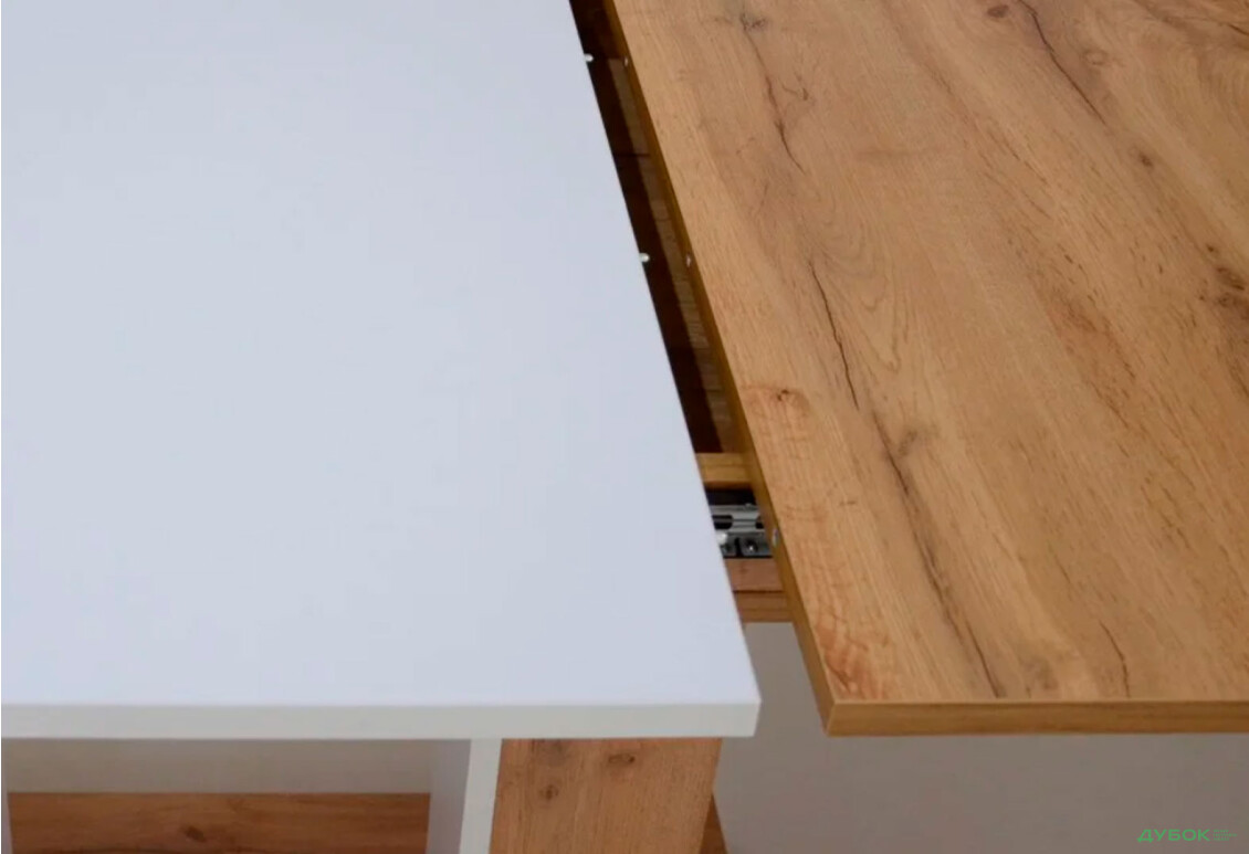Фото 7 - Стіл обідній Intarsio Titan 140x80 см розкладний, біла аляска/дуб Тахо 