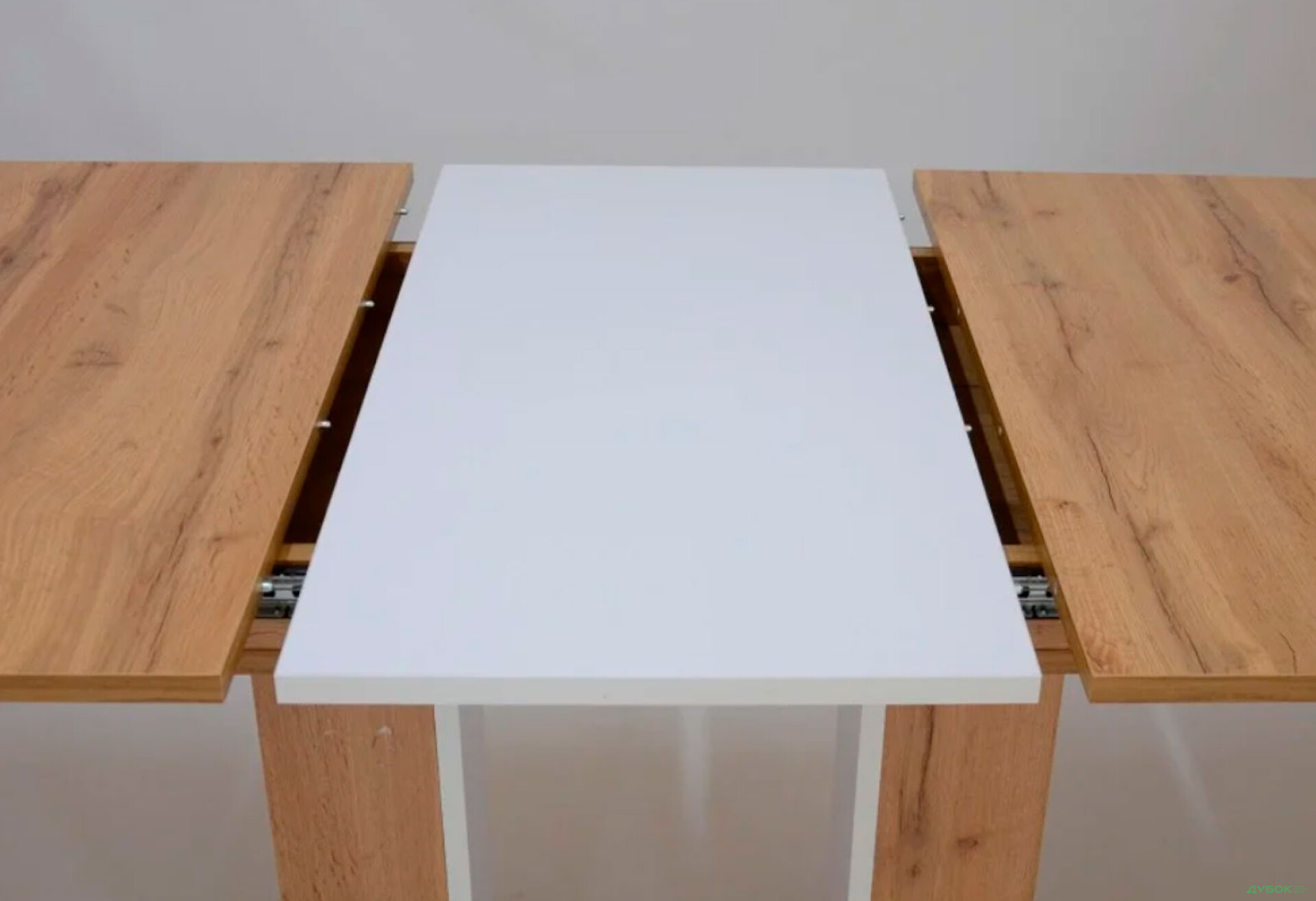 Фото 12 - Стіл обідній Intarsio Titan 140x80 см розкладний, біла аляска/дуб Тахо 