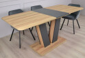 Изображение 4 - Стол обеденный Intarsio Торино / Torino 140x80 см раскладной Блэквуд ячменный / Графит
