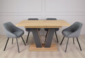 Изображение 2 - Стол обеденный Intarsio Торино / Torino 140x80 см раскладной Блэквуд ячменный / Графит