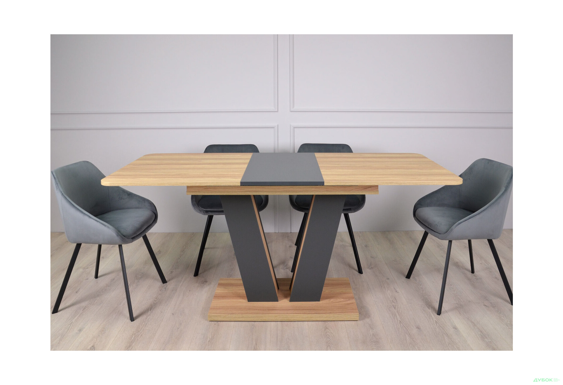 Изображение 3 - Стол обеденный Intarsio Торино / Torino 140x80 см раскладной Блэквуд ячменный / Графит