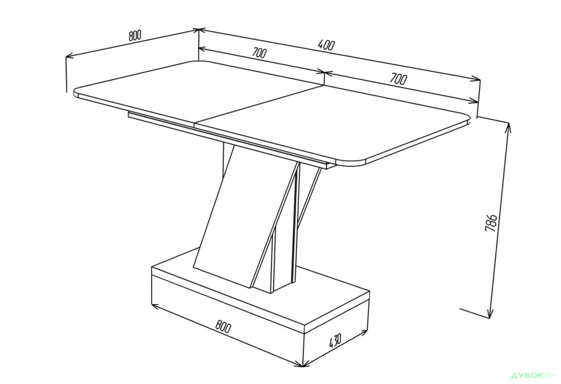 Стіл обідній Intarsio Карвело / Carvelo 140x80 см розкладний Біла аляска / Індастріал - Зображення 12 Зображення 12 - Стіл обідній Intarsio Карвело / Carvelo 140x80 см розкладний Біла аляска / Індастріал