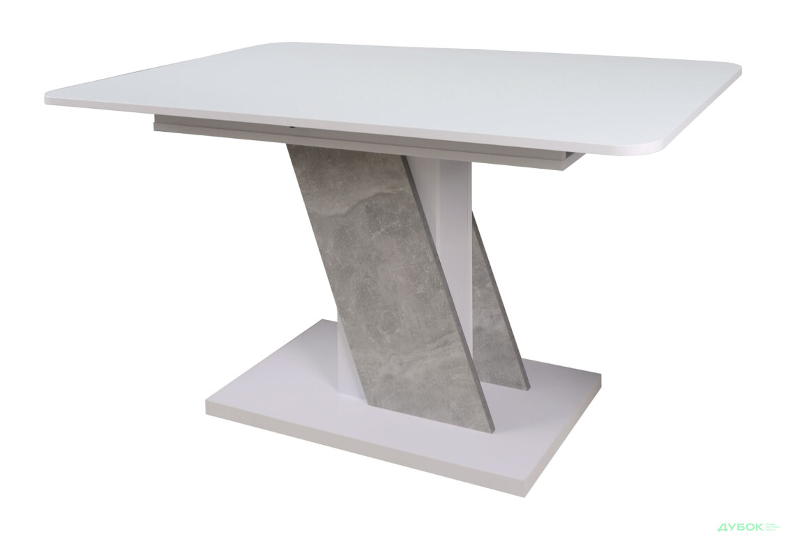 Стіл обідній Intarsio Карвело / Carvelo 140x80 см розкладний Біла аляска / Індастріал - Зображення 1 Зображення 1 - Стіл обідній Intarsio Карвело / Carvelo 140x80 см розкладний Біла аляска / Індастріал