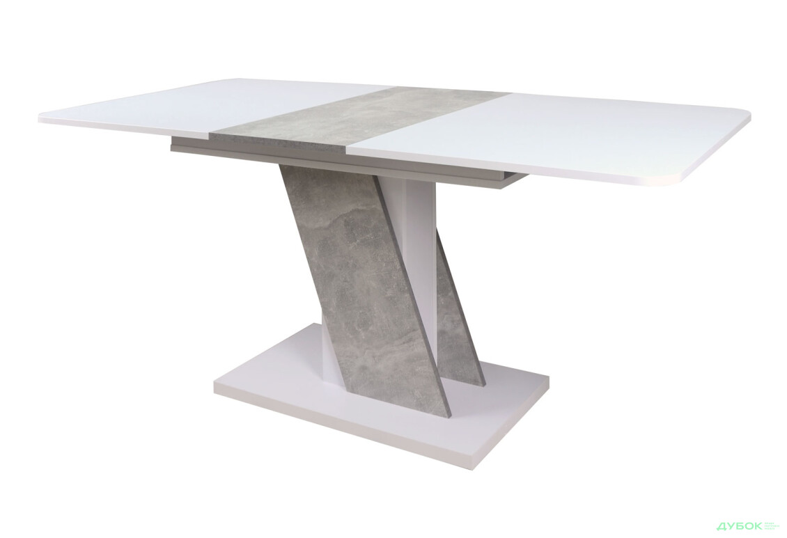 Стіл обідній Intarsio Карвело / Carvelo 140x80 см розкладний Біла аляска / Індастріал - Зображення 2 Зображення 2 - Стіл обідній Intarsio Карвело / Carvelo 140x80 см розкладний Біла аляска / Індастріал