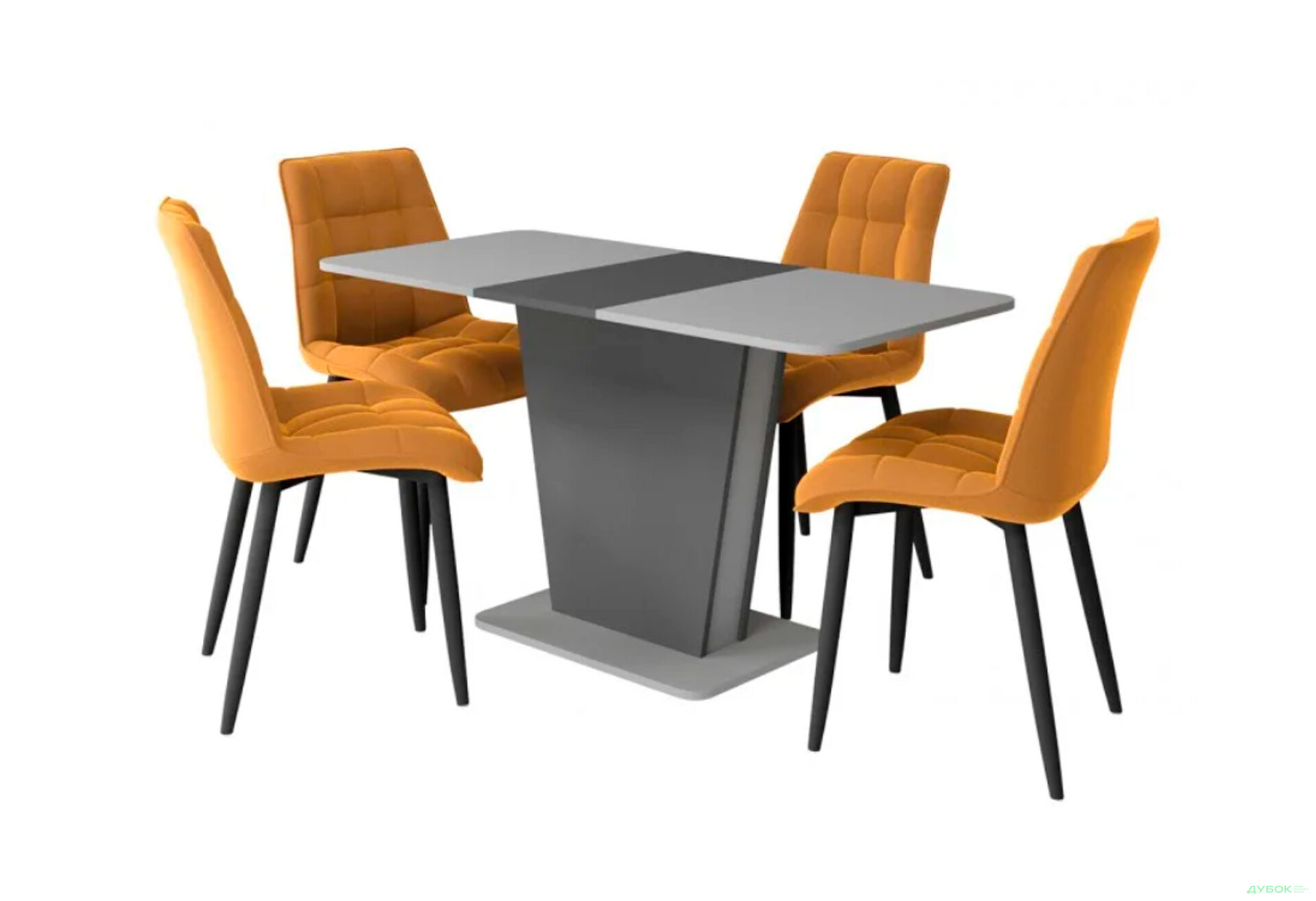 Стіл обідній Intarsio Космо / Cosmo 110x68 см розкладний Графіт / Сірий камінь - Зображення 3 Зображення 3 - Стіл обідній Intarsio Космо / Cosmo 110x68 см розкладний Графіт / Сірий камінь