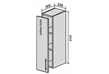 В41 Полки + фасад петли 200х920 Интерно Глянец/ Interno Gloss Вип-Мастер