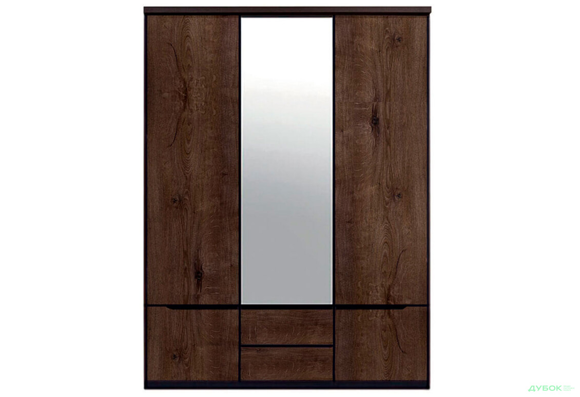 Шафа ВМК Джулі 5-дверна з 2 шухлядами та дзеркалом 154 см Венге магія/Дуб конкордія - Зображення 1 Зображення 1 - Шафа ВМК Джулі 5-дверна з 2 шухлядами та дзеркалом 154 см Венге магія/Дуб конкордія