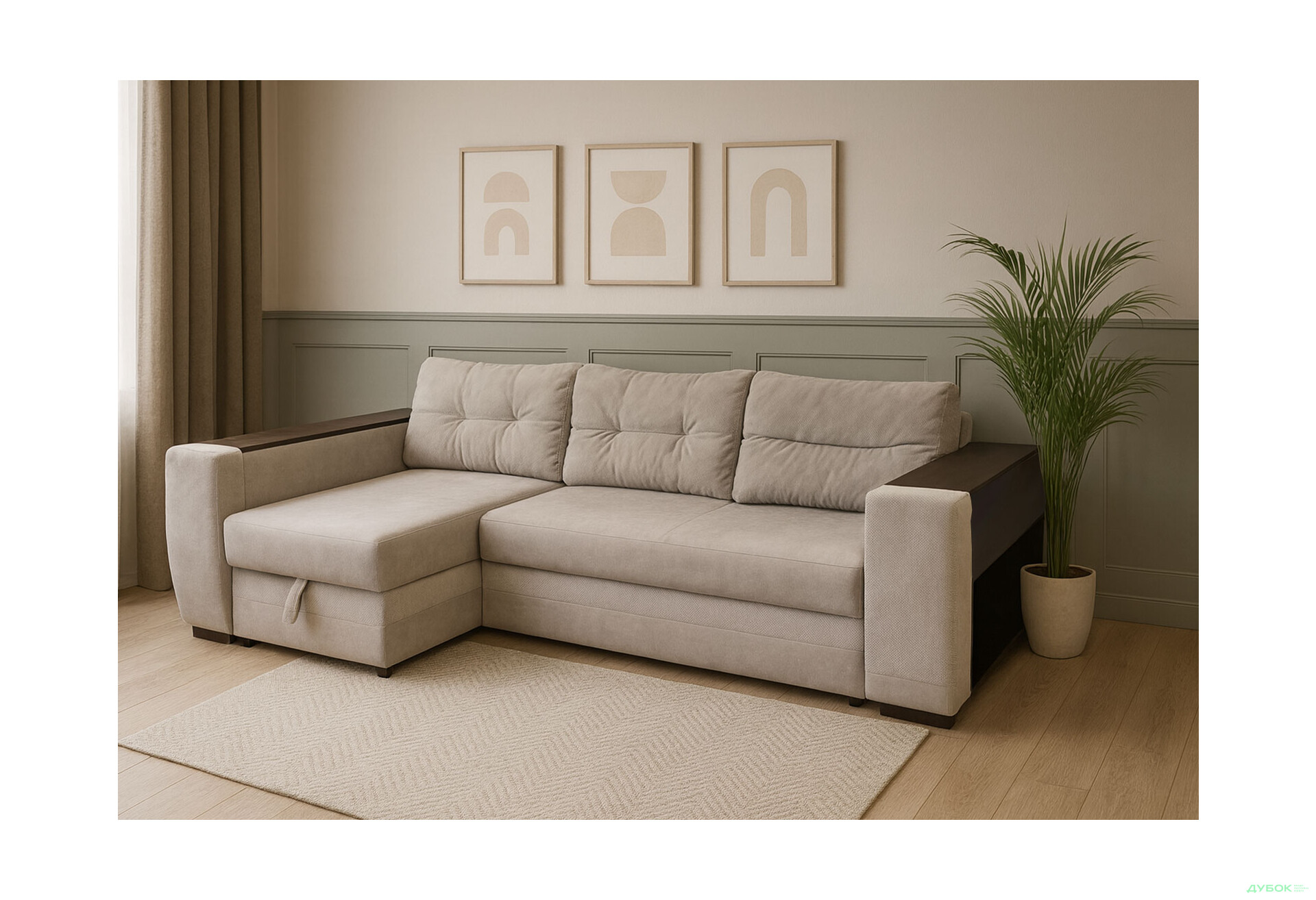 Изображение 2 - Мягкий уголок Вика Леон 270x155 см серый (Лилу 91 + Дорис 90) кут 7