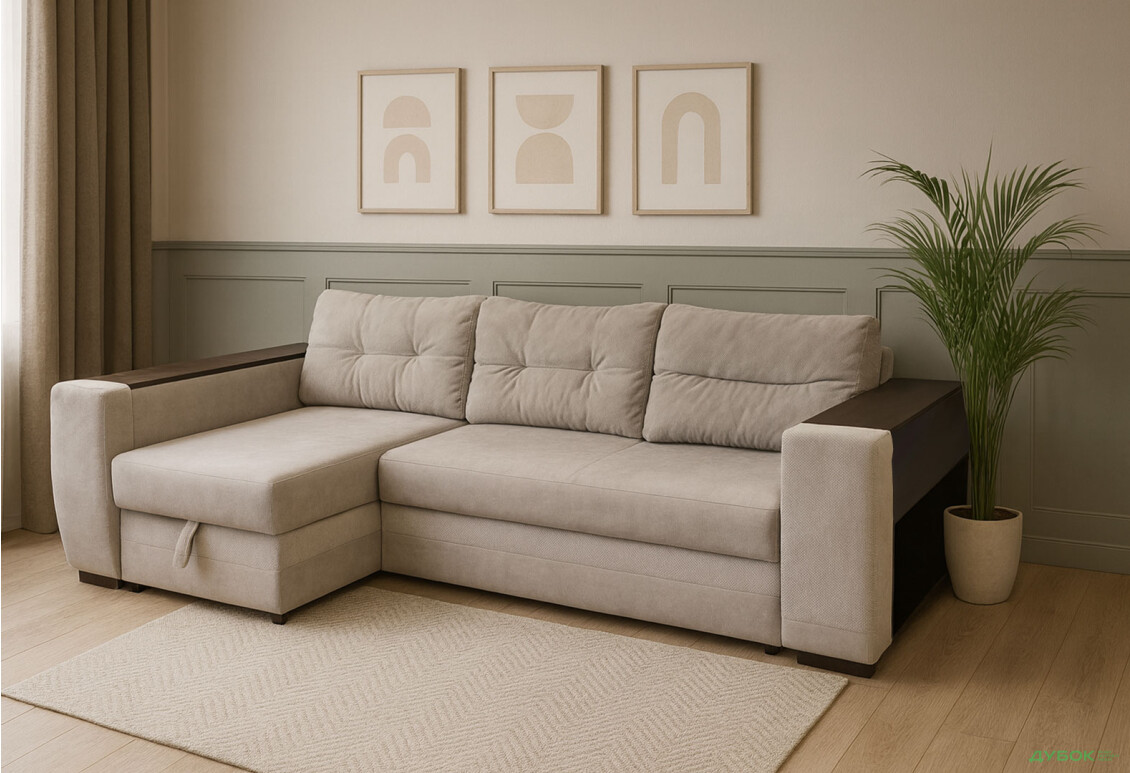 Изображение 2 - Мягкий уголок Вика Леон 270x155 см серый (Лилу 91 + Дорис 90) кут 7