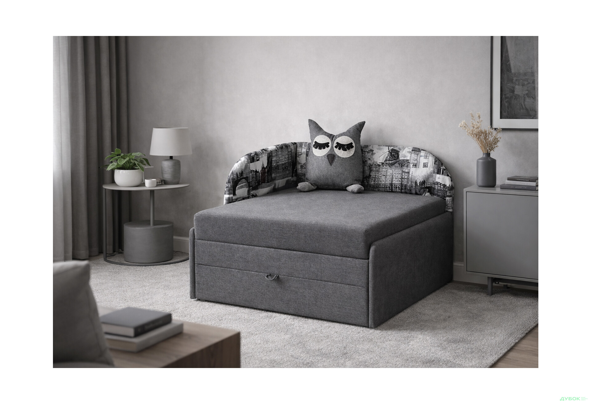 Зображення 2 - Диван Vika Сова правий кут 84x98 см сірий
