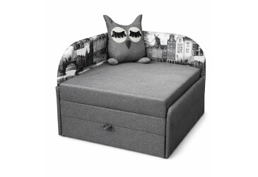 Диван Vika Сова правий кут 84x98 см сірий