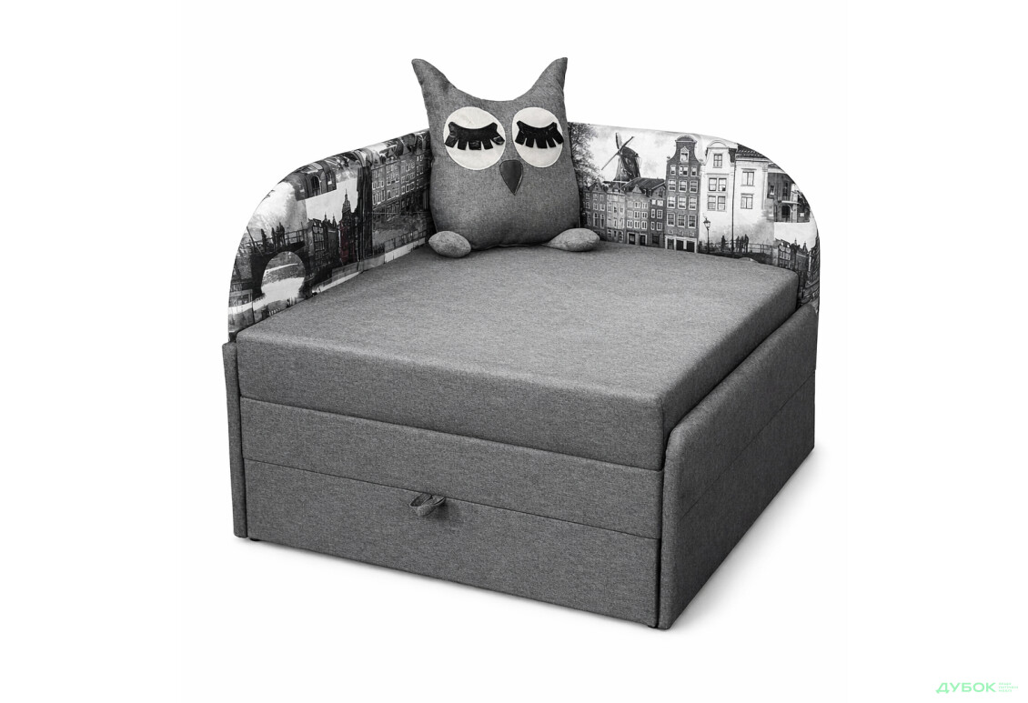 Диван Vika Сова правий кут 84x98 см сірий
