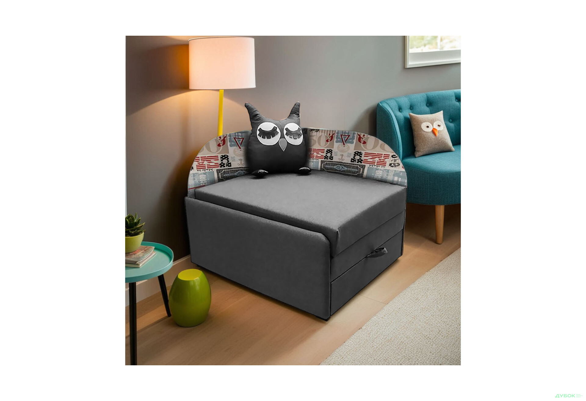Диван Vika Сова лівий кут 84x98 см сірий - Зображення 2 Зображення 2 - Диван Vika Сова лівий кут 84x98 см сірий