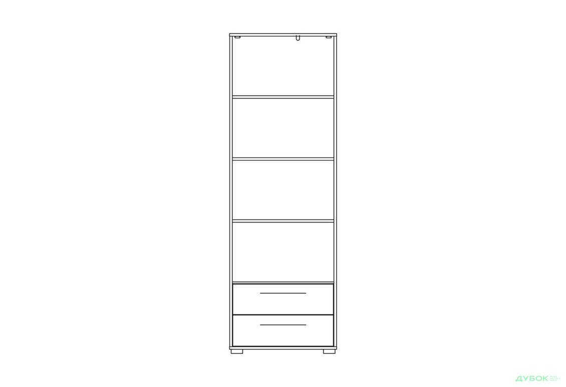 Шафа-пенал Світ Меблів Твіст закритий з 2 шухлядами 65 см - Зображення 2 Зображення 2 - Шафа-пенал Світ Меблів Твіст закритий з 2 шухлядами 65 см