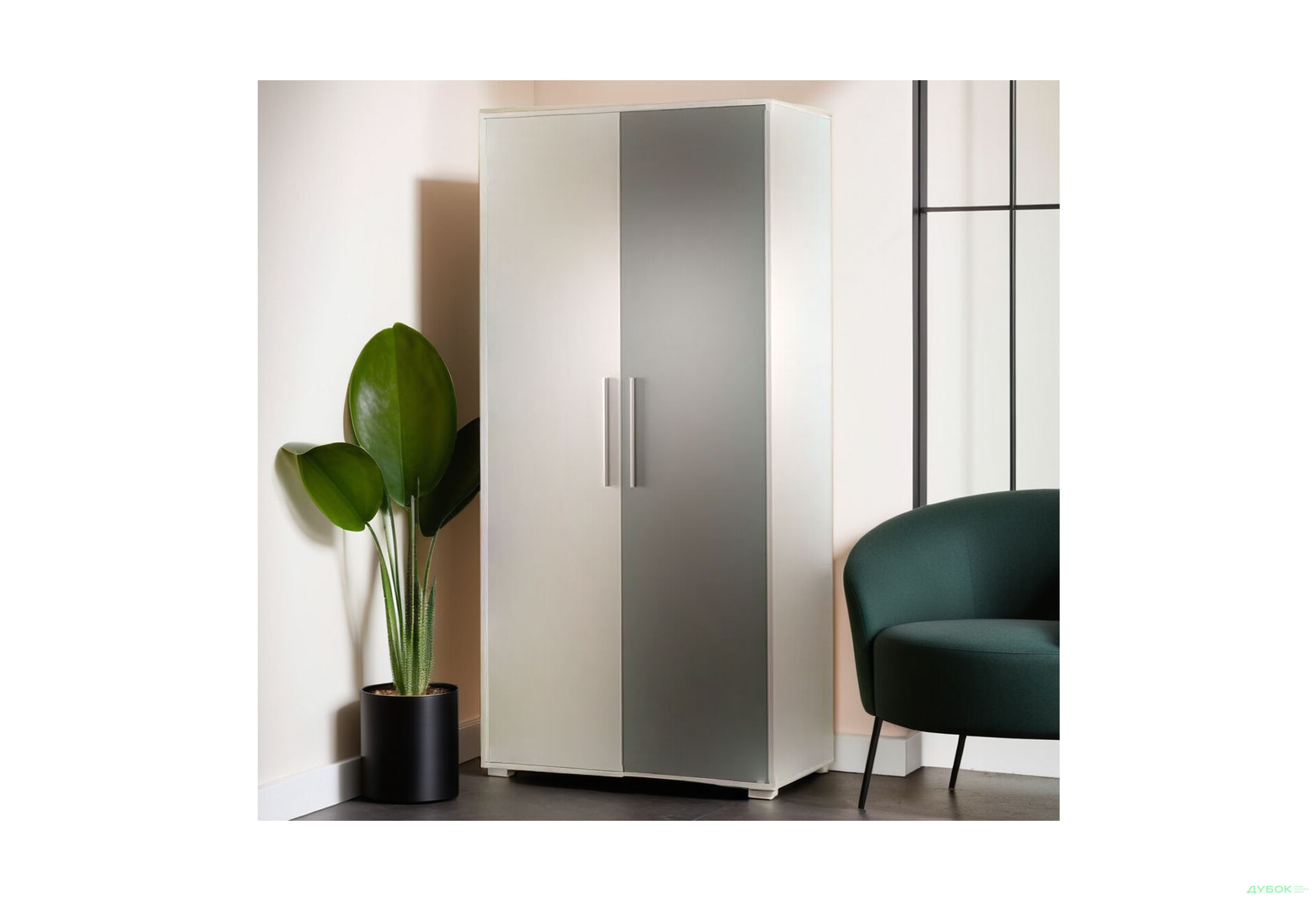 Шафа Світ Меблів Твіст 2-дверна 100 см - Зображення 2 Зображення 2 - Шафа Світ Меблів Твіст 2-дверна 100 см