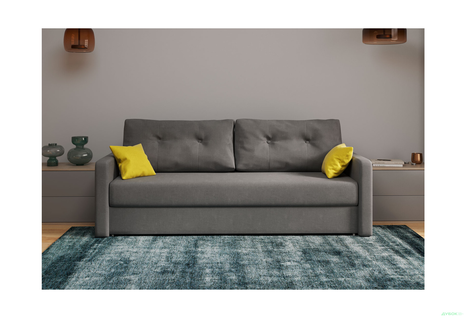Диван Вика Злата 215x100 см темно-серый (Аляска 05 / Simple 52) - Изображение 5 Изображение 5 - Диван Вика Злата 215x100 см темно-серый (Аляска 05 / Simple 52)
