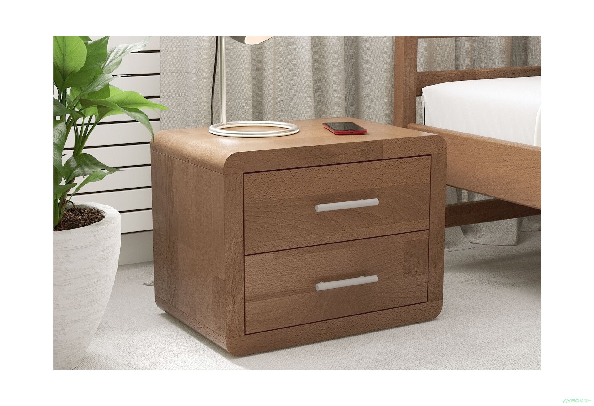 Тумба приліжкова Arbor Drev Глорія с 2 шухлядами 52 см - Зображення 2 Зображення 2 - Тумба приліжкова Arbor Drev Глорія с 2 шухлядами 52 см