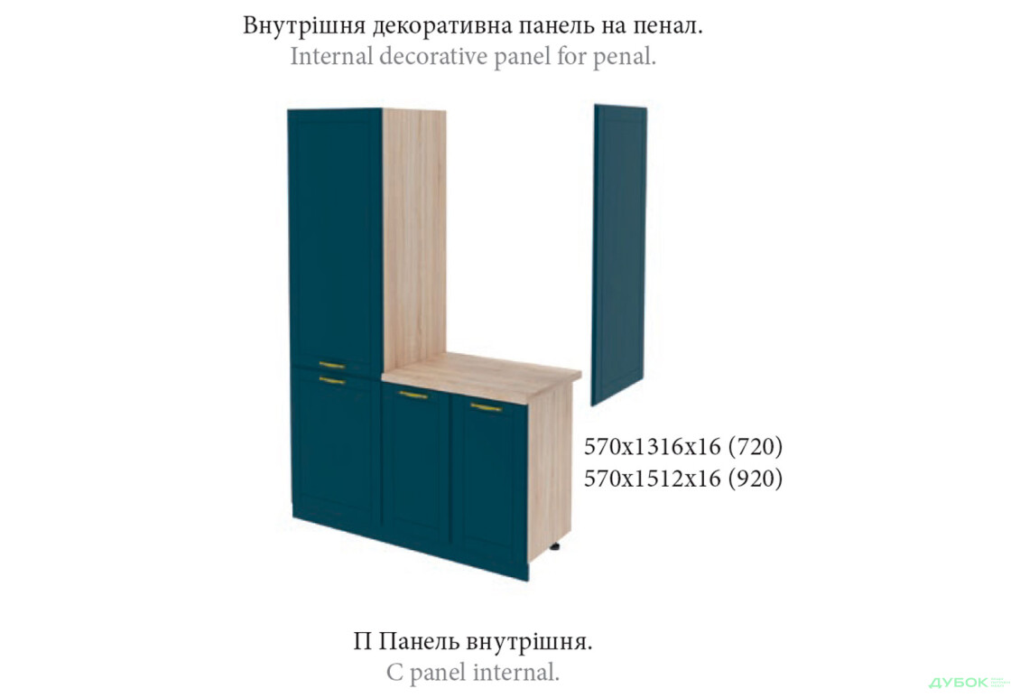 Зображення 2 - П панель внутрішня (h-920) до ст-ці 28 мм Софі Світ Меблів