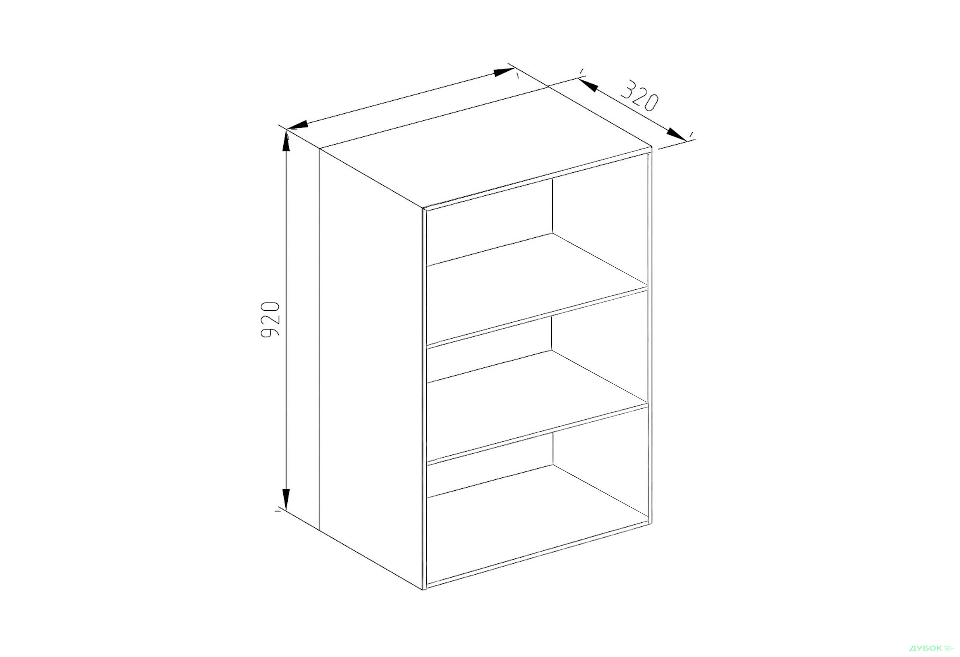 Зображення 1 - Корпус В 60 2Д п/мікрохв. (h-920) Світ Меблів