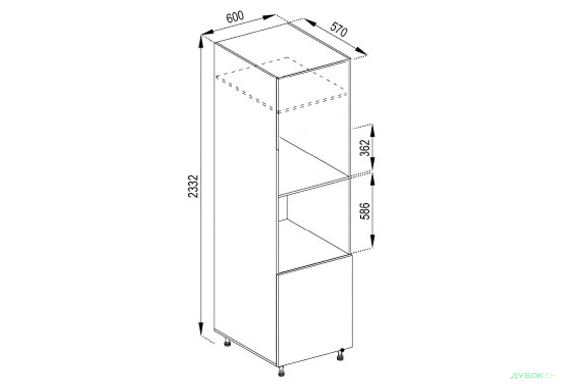 Корпус П 60 ДШ п/мікрохв. (h-920) Світ Меблів - Зображення 1 Зображення 1 - Корпус П 60 ДШ п/мікрохв. (h-920) Світ Меблів
