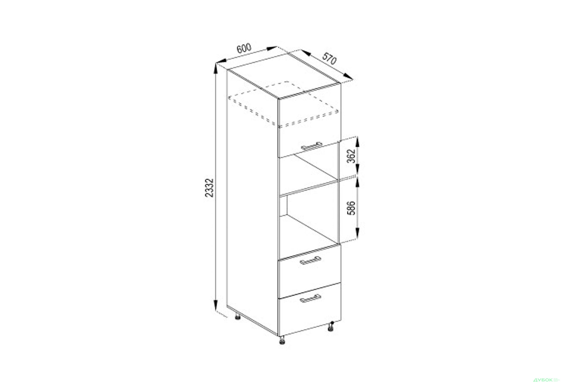Изображение 1 - П 60 ДШ п/микроволн. (h-920) Марта Svit Mebliv