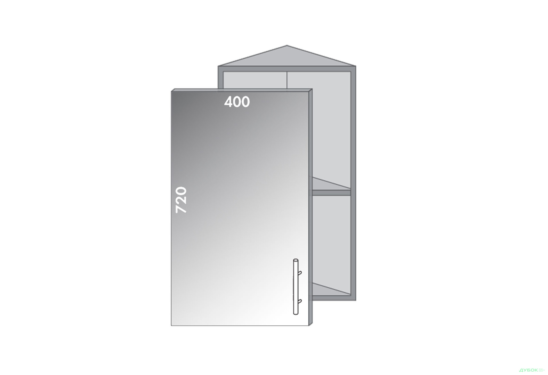 Зображення 1 - Верх 37 вітрина Діплос / Diplos MebelStar