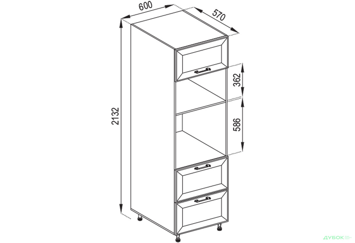 П 60 ДШ п/мікрохв. 720 LUX Марго Світ Меблів - Зображення 1 Зображення 1 - П 60 ДШ п/мікрохв. 720 LUX Марго Світ Меблів
