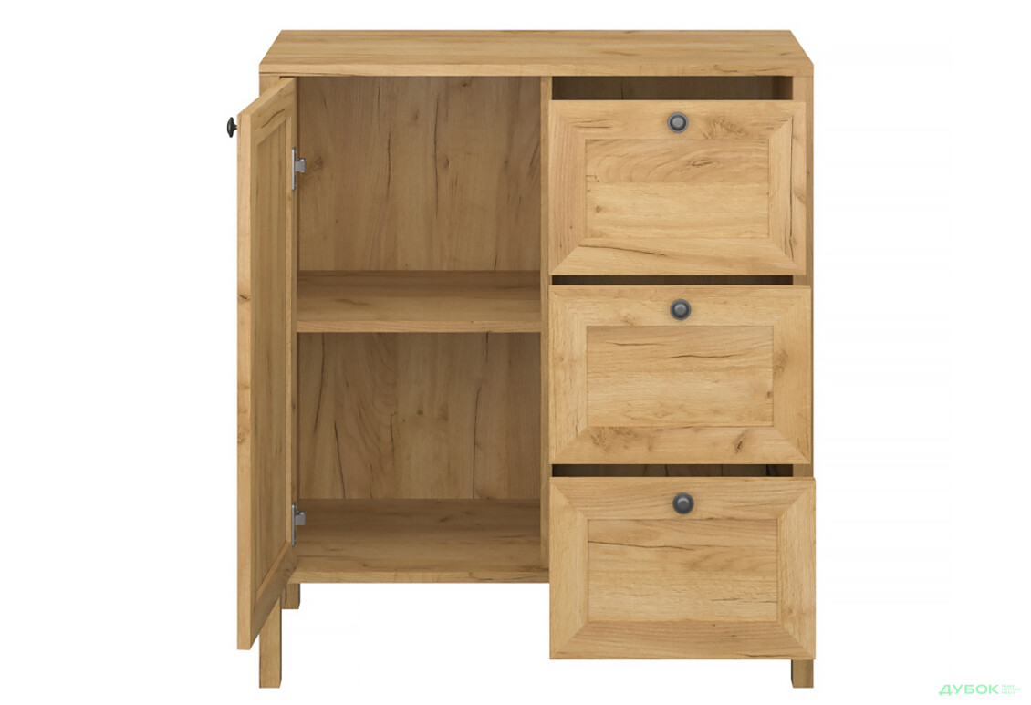 Комод VMV holding Klark / Кларк 1-дверний з 3 шухлядами 80 см Дуб крафт золотий - Зображення 4 Зображення 4 - Комод VMV holding Klark / Кларк 1-дверний з 3 шухлядами 80 см Дуб крафт золотий