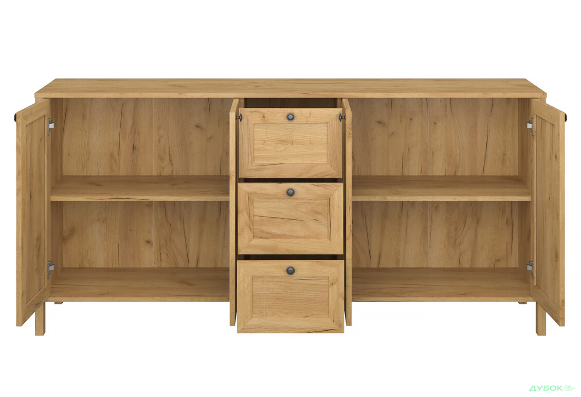 Комод VMV holding Klark / Кларк 4-дверний з 3 шухлядами 183 см Дуб крафт золотий - Зображення 4 Зображення 4 - Комод VMV holding Klark / Кларк 4-дверний з 3 шухлядами 183 см Дуб крафт золотий