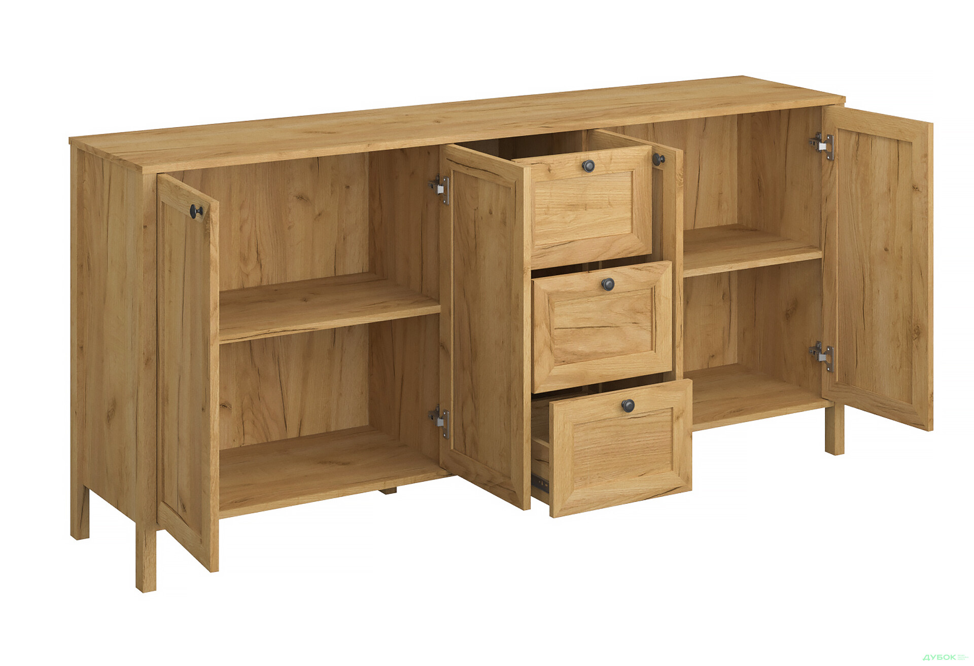 Комод VMV holding Klark / Кларк 4-дверний з 3 шухлядами 183 см Дуб крафт золотий - Зображення 5 Зображення 5 - Комод VMV holding Klark / Кларк 4-дверний з 3 шухлядами 183 см Дуб крафт золотий