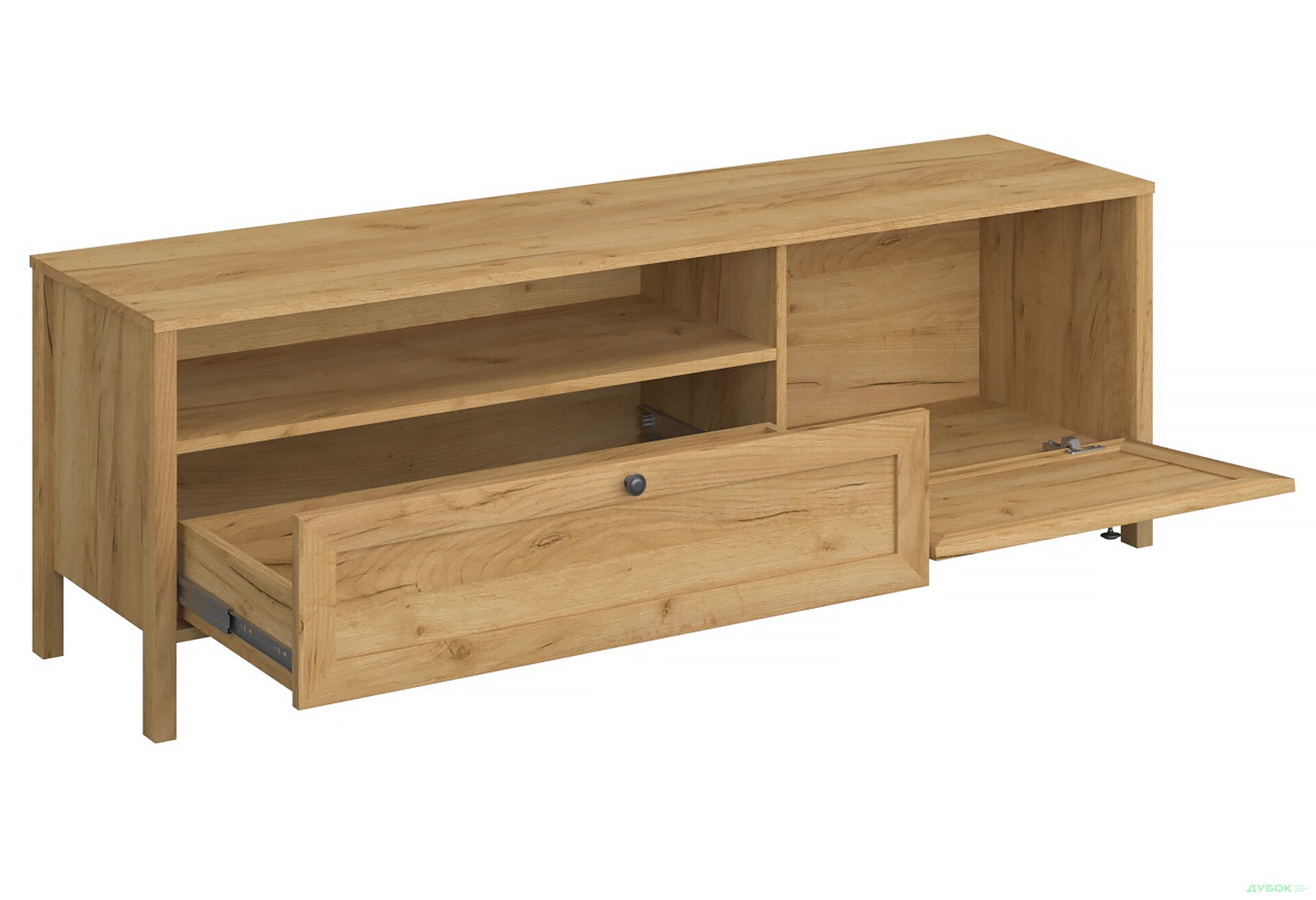 Тумба під ТВ VMV holding Klark / Кларк з дверкою, шухлядою та поличкою 160 см Дуб крафт золотий - Зображення 4 Зображення 4 - Тумба під ТВ VMV holding Klark / Кларк з дверкою, шухлядою та поличкою 160 см Дуб крафт золотий