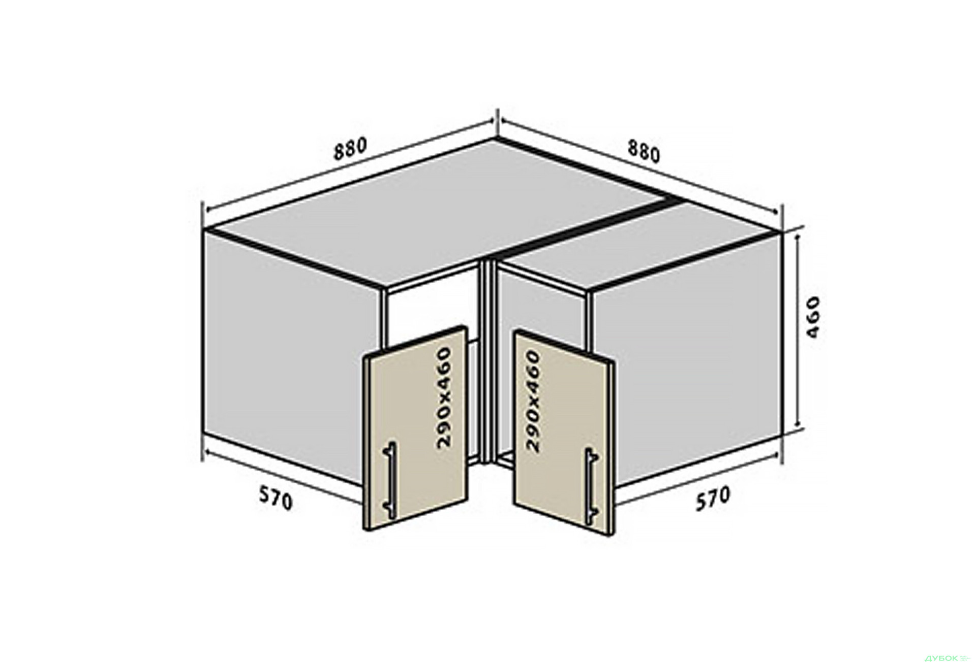 Зображення 1 - В82 Тумба кутова 88 RioLine / РіоЛайн Матова VIP-master
