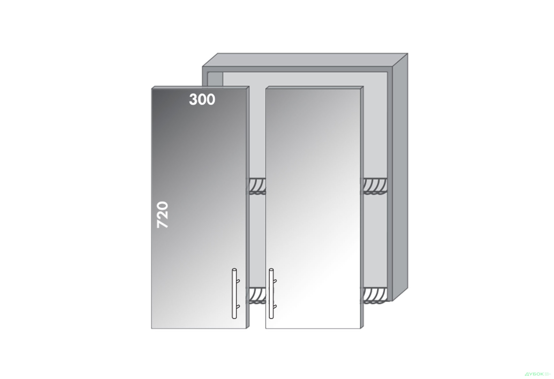 Зображення 1 - Верх 61 вітрина-сушка Діплос / Diplos Blum MebelStar