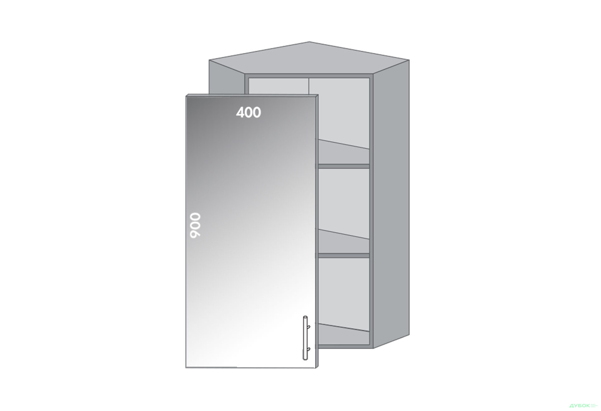 Зображення 1 - Верх 958 кут вітрина Діплос / Diplos Blum MebelStar