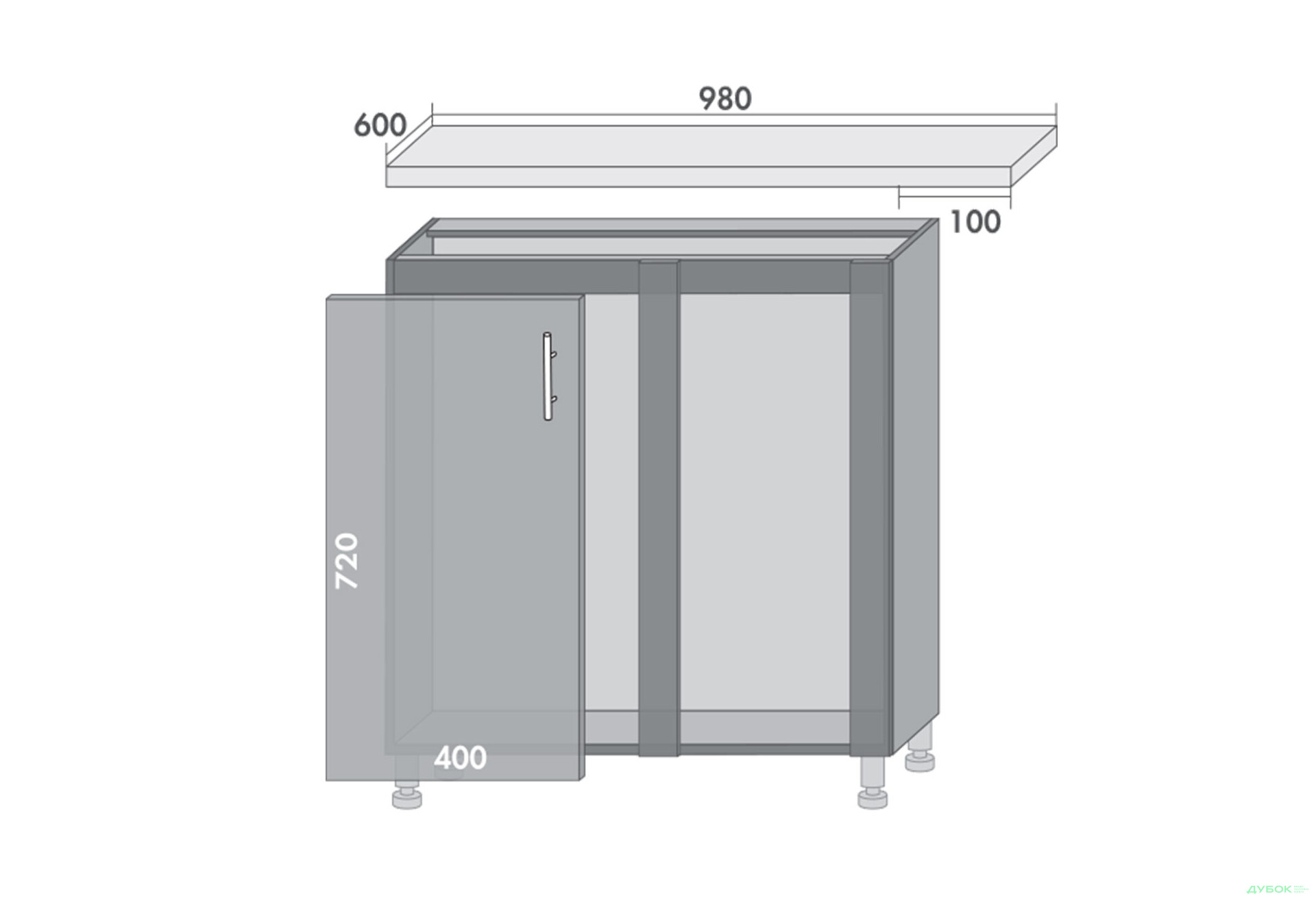 Изображение 1 - Низ 91 угол мойка Диплос / Diplos Blum Мебель Стар