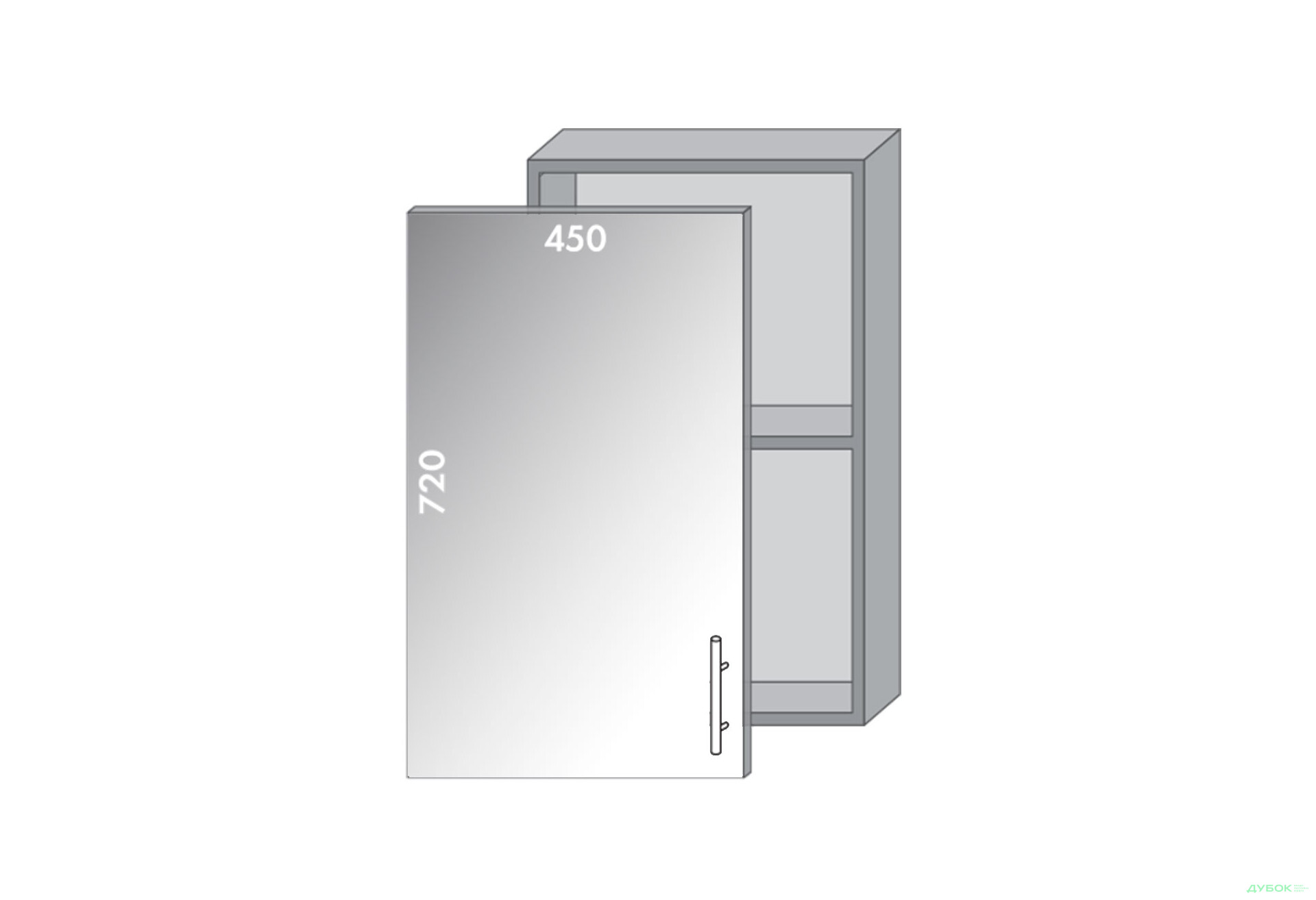 Зображення 1 - Верх 45 вітрина Діплос / Diplos Blum MebelStar