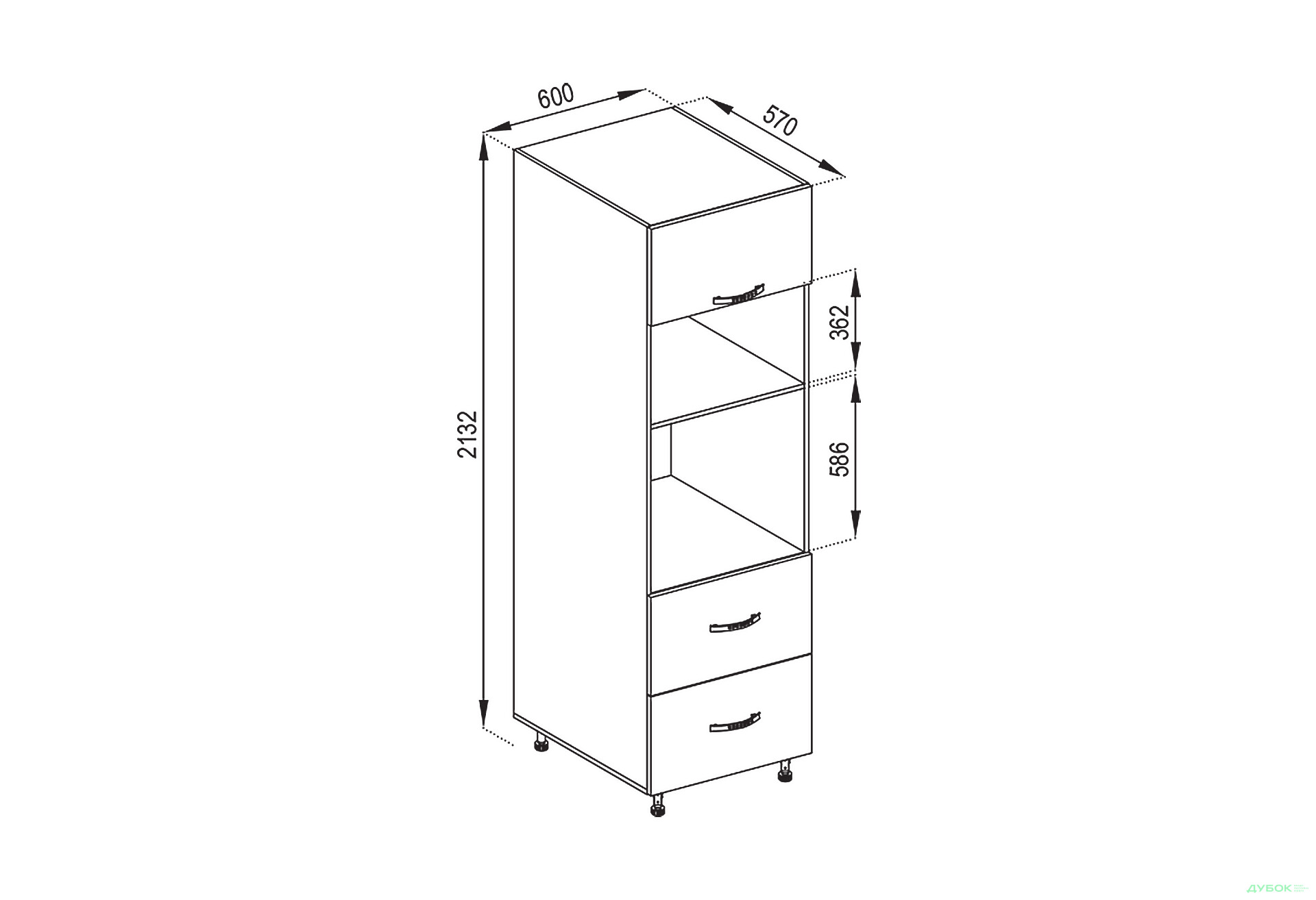 Зображення 1 - П 60 ДШ п/мікрохв. LUX Оля Світ Меблів