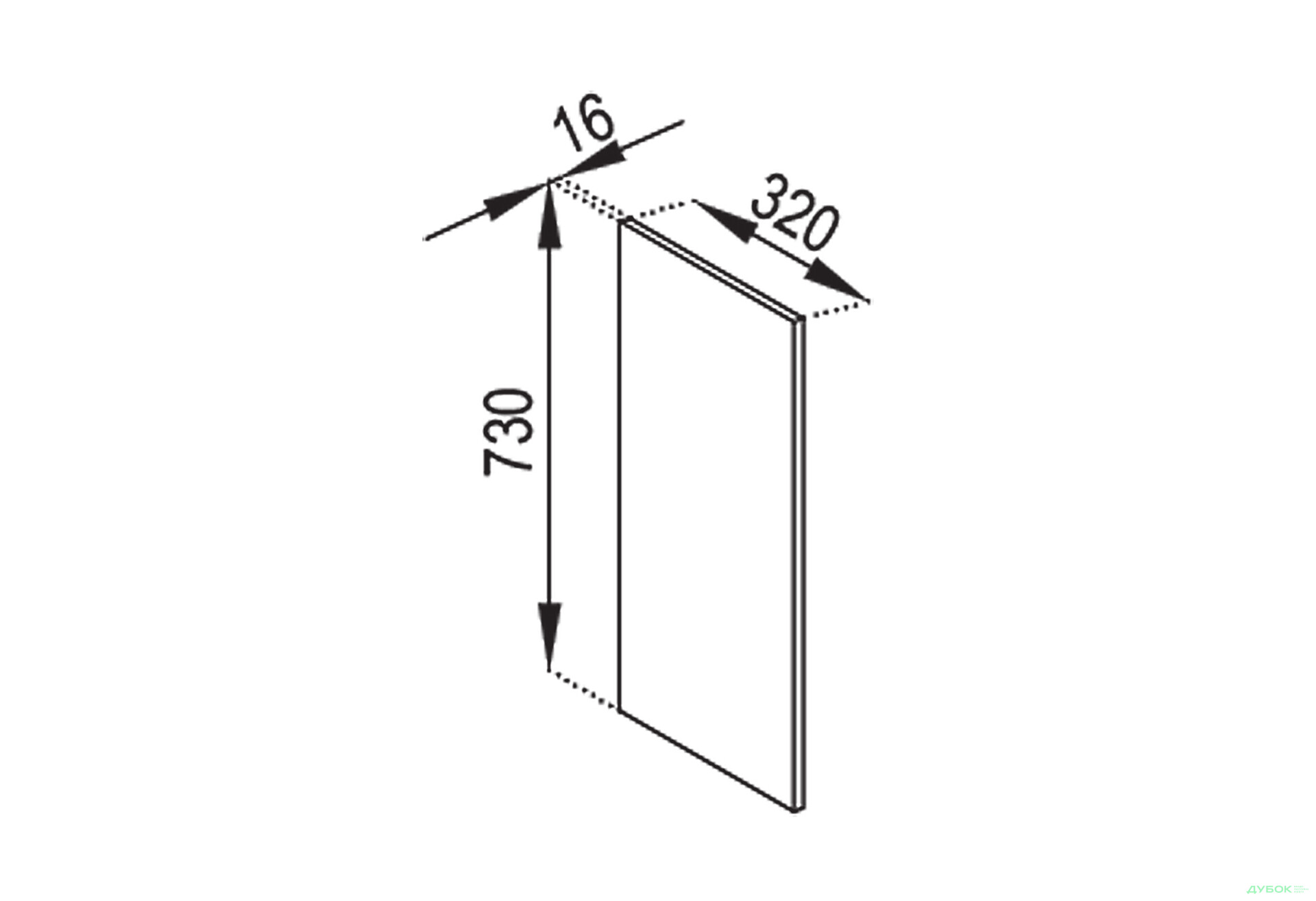 В панель (h-720) ДСП Домініка Світ Меблів - Зображення 1 Зображення 1 - В панель (h-720) ДСП Домініка Світ Меблів