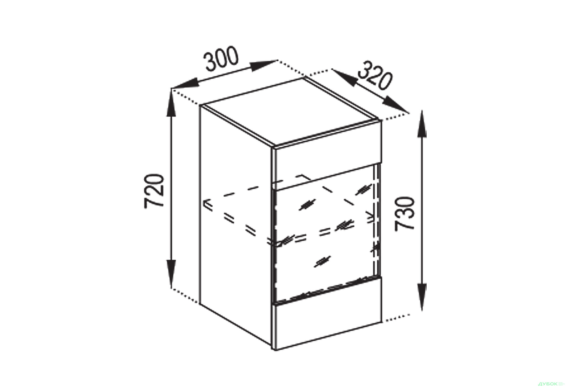 Зображення 1 - В 30 Ск (фасад ДСП) Домініка Світ Меблів