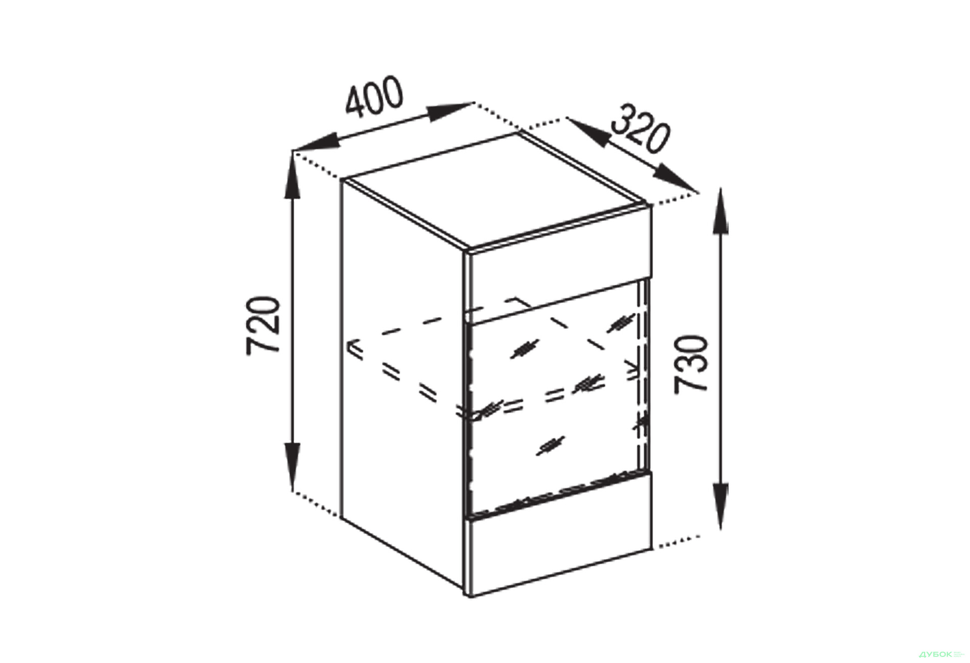 Зображення 1 - В 40 Ск (фасад ДСП) Домініка Світ Меблів