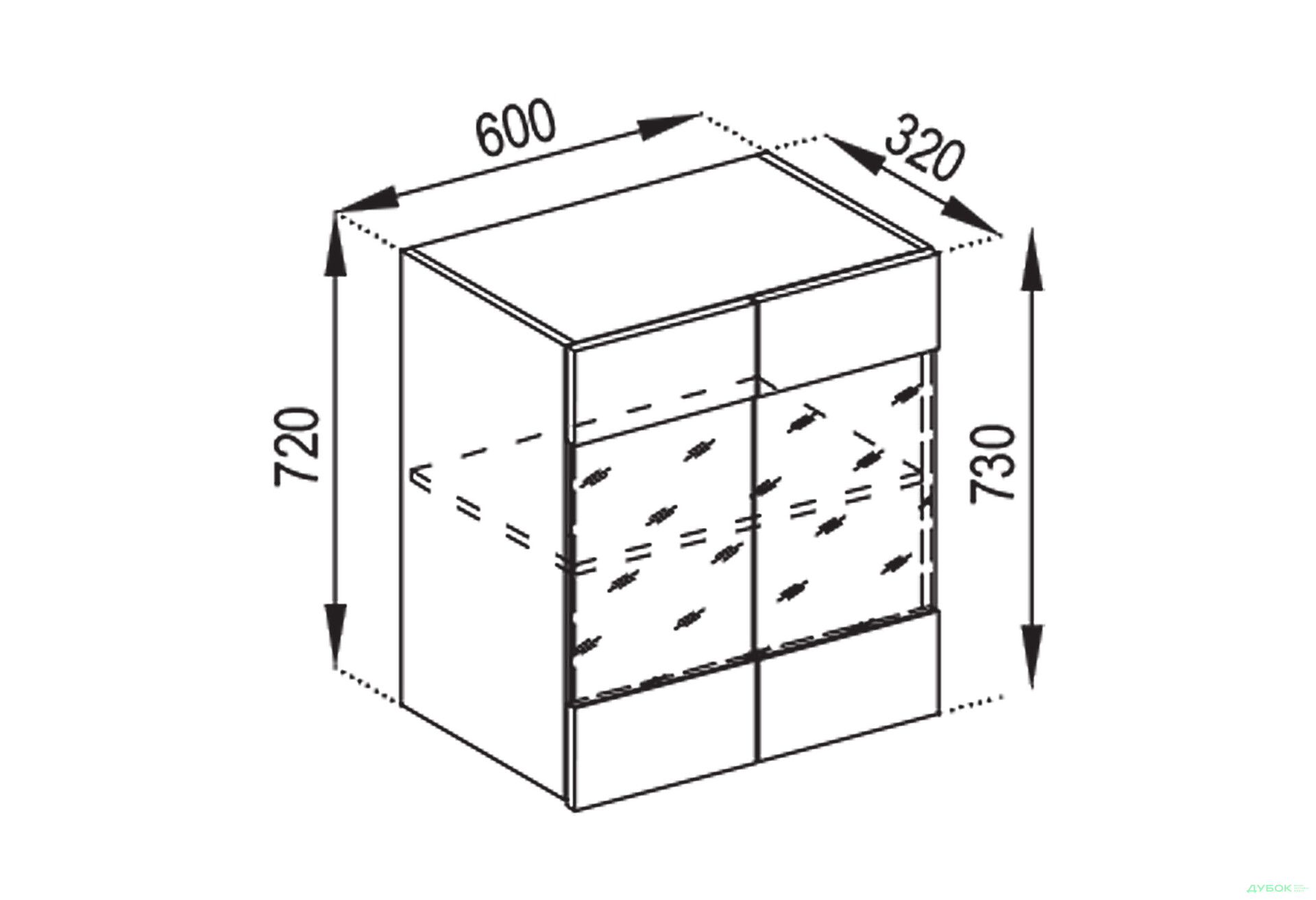 Зображення 1 - В 60 Ск (фасад ДСП) Домініка Світ Меблів