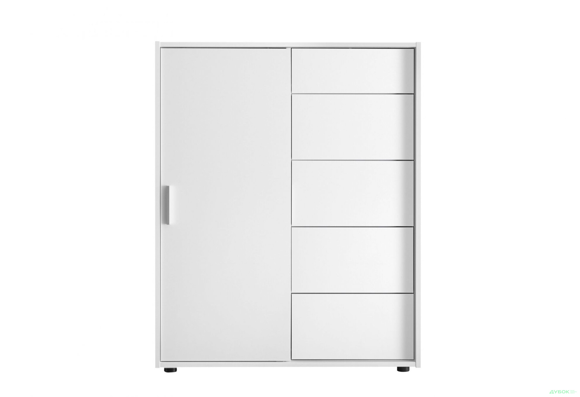 Комод MiroMark Кейс 1-дверний з 5 шухлядами 102 см Білий - Зображення 1 Зображення 1 - Комод MiroMark Кейс 1-дверний з 5 шухлядами 102 см Білий
