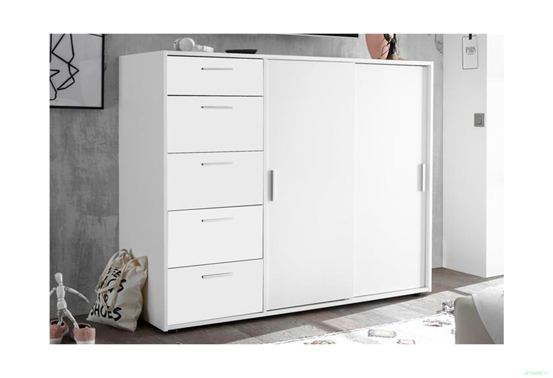 Изображение 2 - Комод MiroMark Кейс 2-дверный с 5 ящиками 152 см Белый