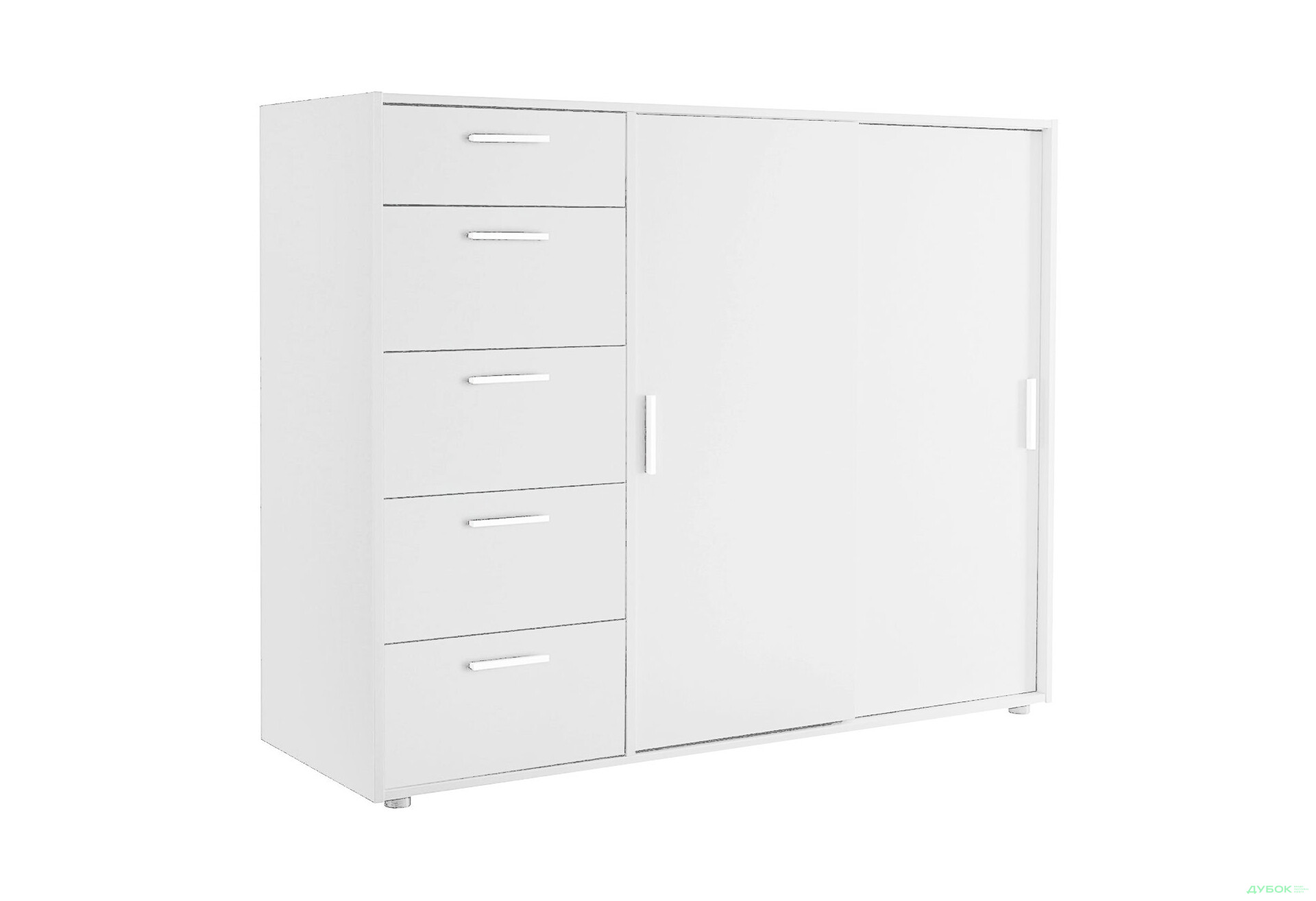 Изображение 1 - Комод MiroMark Кейс 2-дверный с 5 ящиками 152 см Белый
