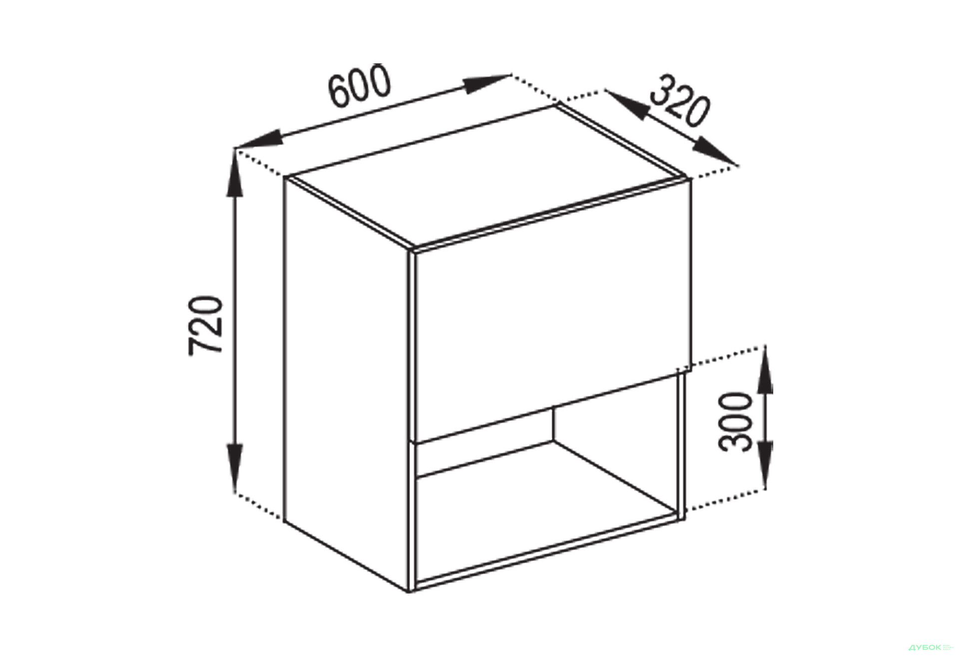 Зображення 1 - В 60 Б п/мікрохв. (фасад ДСП) Домініка Світ Меблів